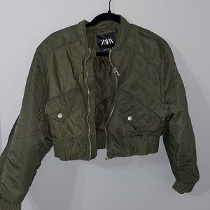 Zara cropped bomber jacket womens size XS